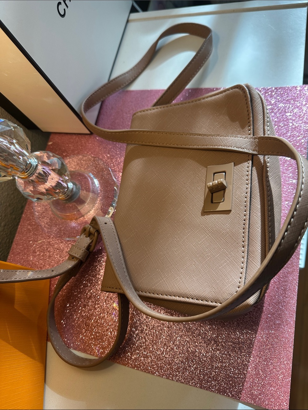 Forever 21 Taupe Textured Crossbody with Turn-Lock - Picture 5 of 5